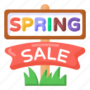 spring sale sign, sale board, sale roadboard, fingerpost, placard