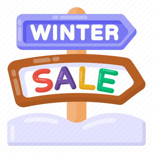 Sale signboard, winter sale sign, sale roadboard, fingerpost, placard icon - Download on Iconfinder