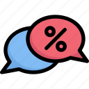 bubble chat discount, discount, notification, promotion, sales, sell, shopping