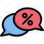 bubble chat discount, discount, notification, promotion, sales, sell, shopping 