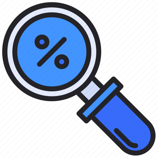 Discount, magnifier, percentage, sale, search icon - Download on Iconfinder