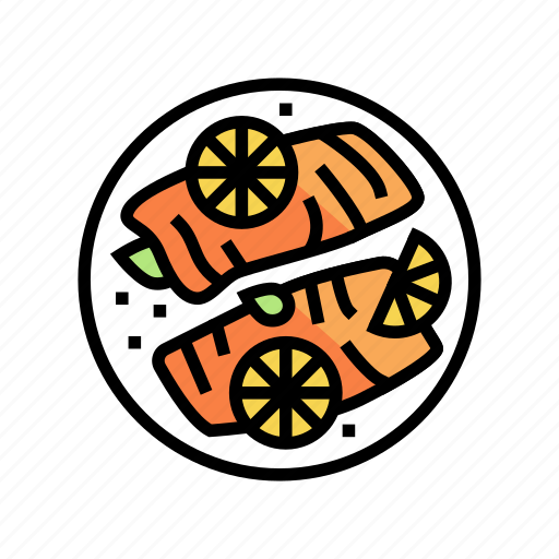 Cooked, lemon, salmon, fish, delicious, seafood icon - Download on Iconfinder