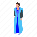 blue, cartoon, clothes, family, isometric, samurai, woman
