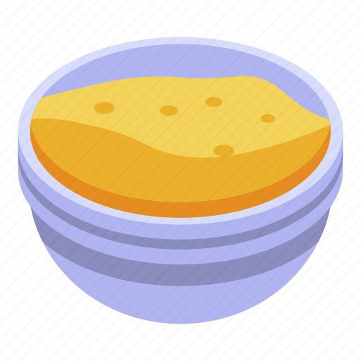 Bowl, cartoon, cereal, flakes, food, fruit, isometric icon - Download on Iconfinder
