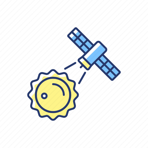 Sun observation, heliophysics science, investigation, artificial satellite icon - Download on Iconfinder