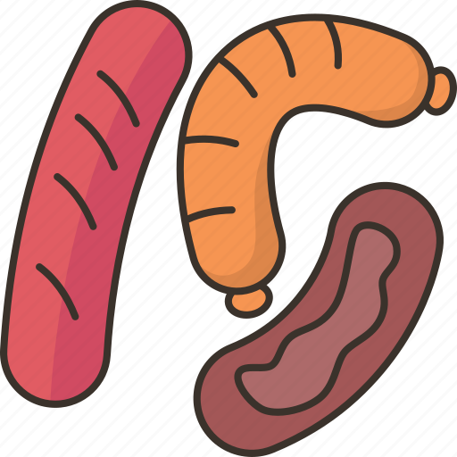 Sausage, bratwurst, meat, ingredient, appetizer icon - Download on Iconfinder