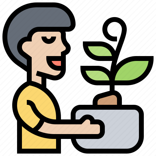 Botanist, gardening, planting, pot, seedling icon - Download on Iconfinder
