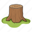 cut, root, sawed, stump, tree 