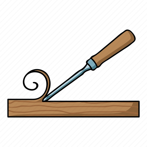 Board, chips, chisel, lumber, processing, tool icon - Download on Iconfinder