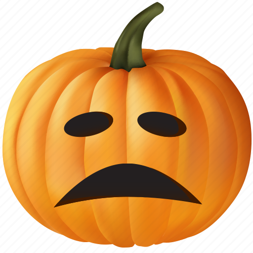 Dissapointed, emoticon, food, halloween, orange, plant, pumpkin icon - Download on Iconfinder