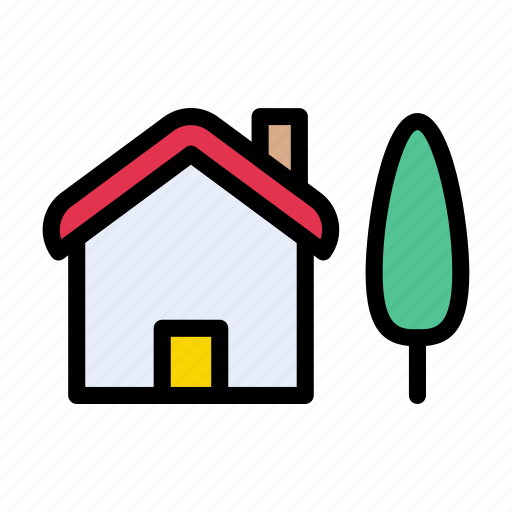 Building, home, house, park, tree icon - Download on Iconfinder