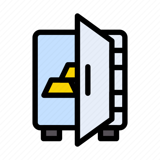 Gold, ingot, locker, securitybox, vault icon - Download on Iconfinder