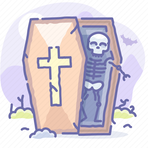 Dead, halloween, coffin, skeleton icon - Download on Iconfinder