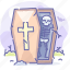 dead, halloween, coffin, skeleton 