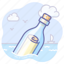 bottle, message, sea
