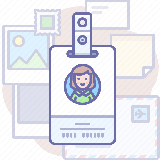 Id, security, woman, pass, card, document, badge icon - Download on Iconfinder