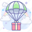 delivery, gift, parachute 