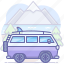 camping, travel, van 