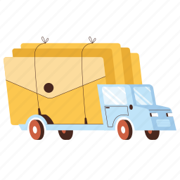 transportation, delivery, mail, envelope, email, truck, vehicle, transport, logistic 