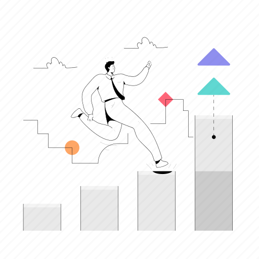 Business, man, chart, graph, analytics, statistics, arrow illustration - Download on Iconfinder