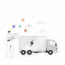 delivery, man, truck, vehicle, transport, transportation, logistic, ecommerce, commerce 