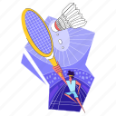 badminton, player, sport, activity, fitness, man