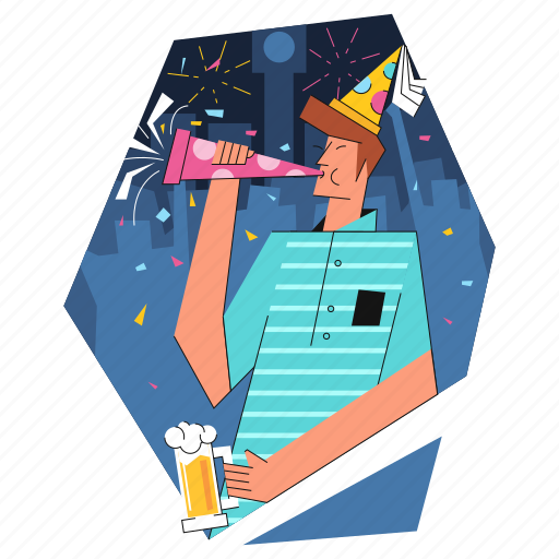 Celebration, beer, drink, occasion, holiday, man illustration - Download on Iconfinder
