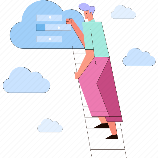 Man, search, cloud, storage illustration - Download on Iconfinder