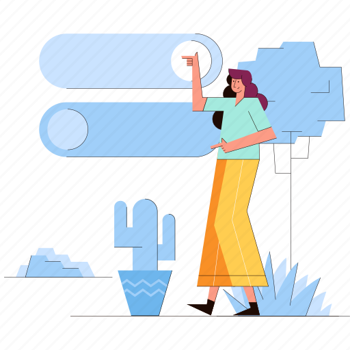 Settings, options, preferences, woman illustration - Download on Iconfinder