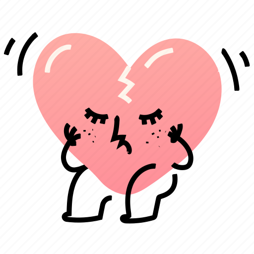 Emotion, broken, heartache, love, sad, heartbroken, valentine illustration - Download on Iconfinder