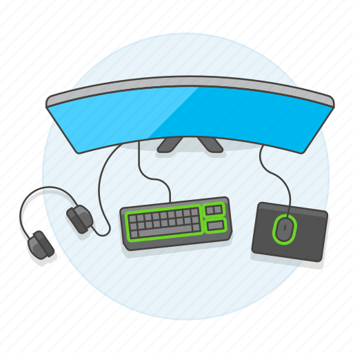Curve, gamer, office, game, scenes, keyboard, pc icon - Download on Iconfinder