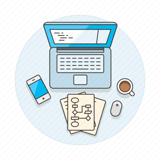 Coffee, developer, diagram, home, laptop, office, paper icon - Download on Iconfinder