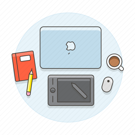 Coffee, designer, graphic, home, laptop, mac, notebook icon - Download on Iconfinder