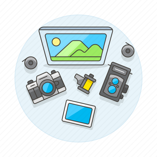 Camera, display, film, home, office, photographer, retro icon - Download on Iconfinder