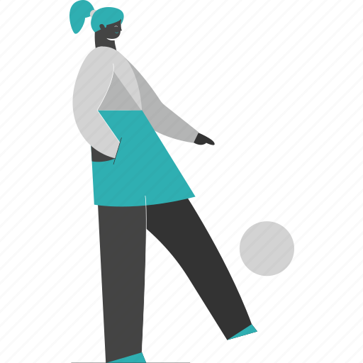 Woman, dribble, ball, play illustration - Download on Iconfinder
