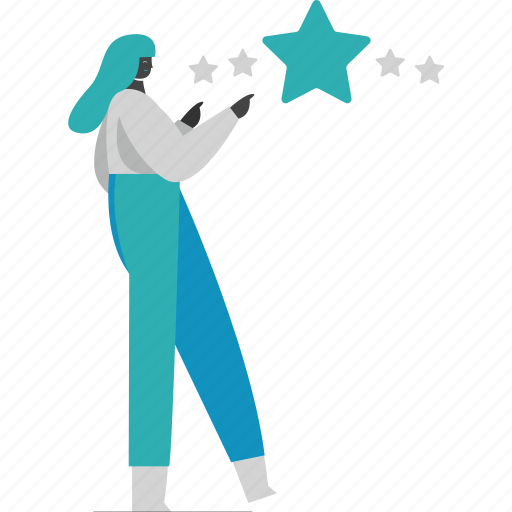 Woman, rating, review, star illustration - Download on Iconfinder