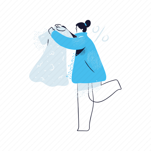 Fashion, female, person, clothing, sales, percentage, clothes illustration - Download on Iconfinder