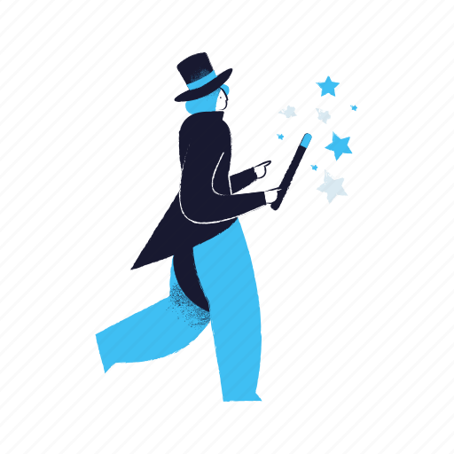 Events, magician, magic, trick, woman illustration - Download on Iconfinder