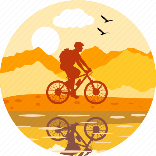 Cycling, adventure, bicycle, cycle, cyclist, sport, shadow icon - Download on Iconfinder