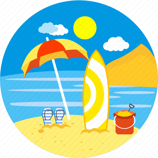 Surf boarding, beach, summer, surfboard, umbrella, relaxation, river rafting icon - Download on Iconfinder