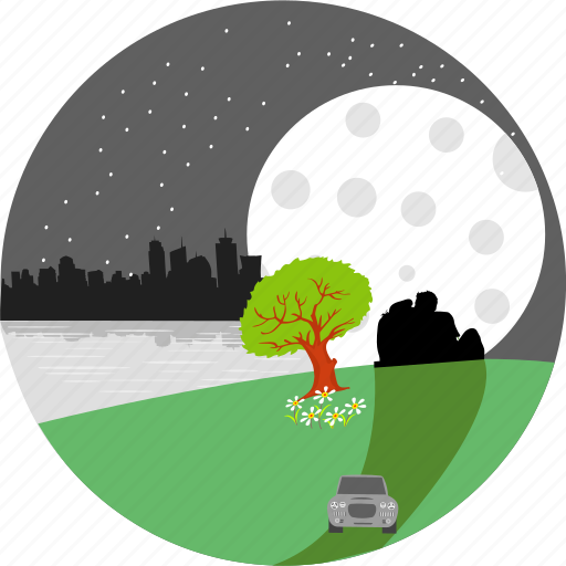 Park, city, moon, nature, night, stars, tree icon - Download on Iconfinder
