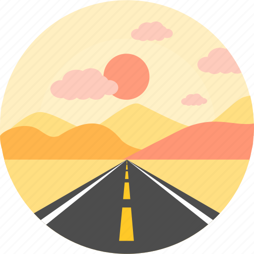 Evening, lasvegas road, road, travel, transportation, las vegas roads, moon icon - Download on Iconfinder