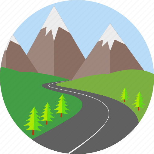 Hills, road, highway, path, route, street, way icon - Download on Iconfinder
