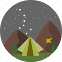 camp, tent, camping, nature, night stars, star, comet