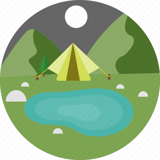 Camp, pond, camping, tent, night, pool, swimming icon - Download on Iconfinder