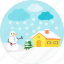 snow man, winter, christmas, snowflake, rain, raining, snowfall 