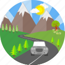 car, road, travel, city, hill, hills, mountain