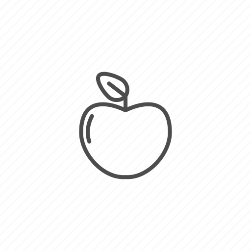 Apple, line, outline, school icon - Download on Iconfinder