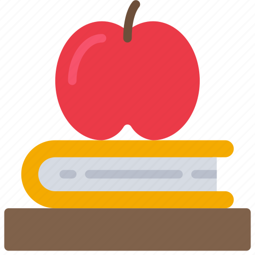 Apple, on, desk, education, teacher, supplies icon - Download on Iconfinder