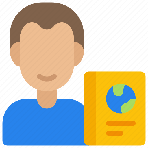 Person, with, geography, book, education, avatar, user icon - Download on Iconfinder